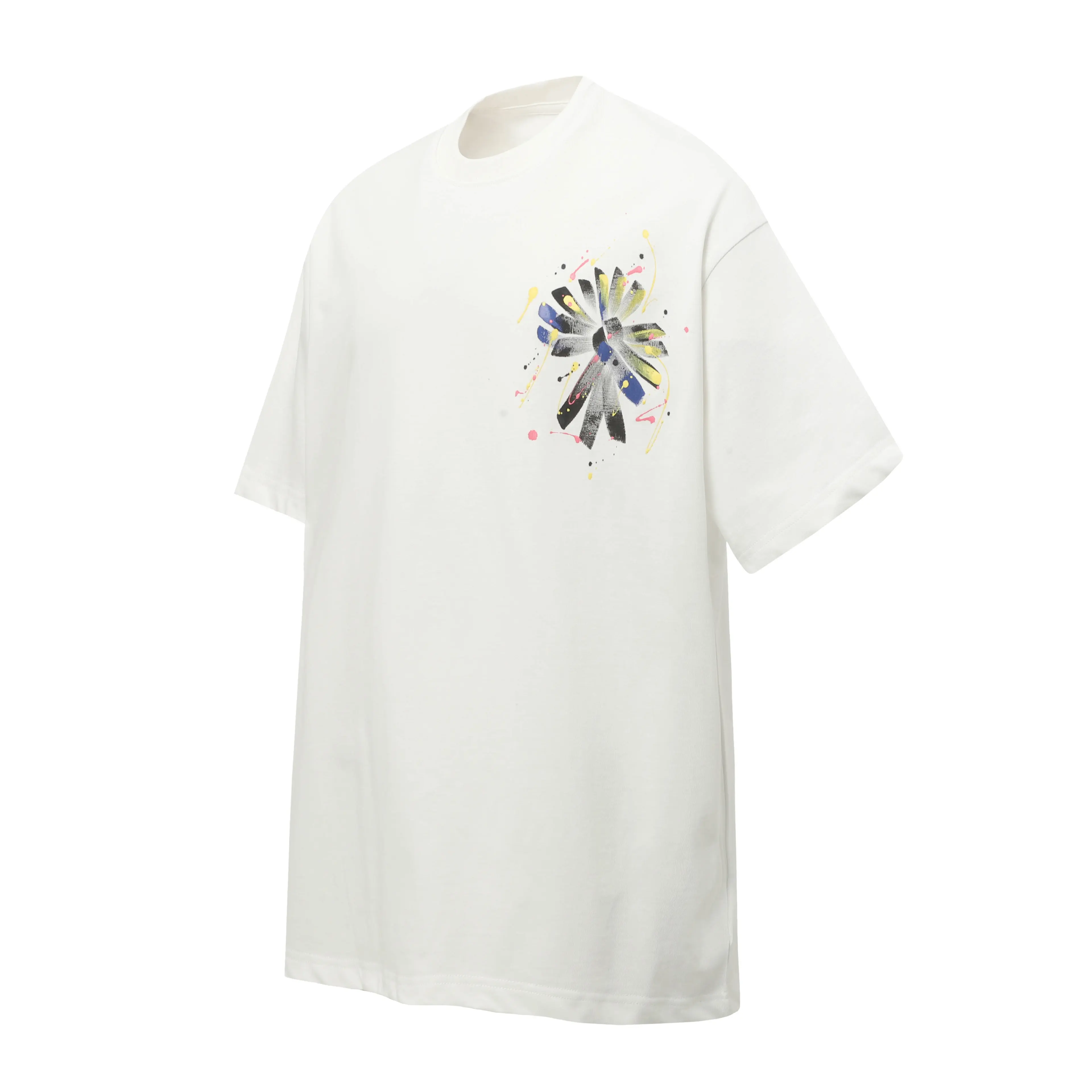 Hand-Painted Cross Print Cotton T-Shirt D10513636 — view 2