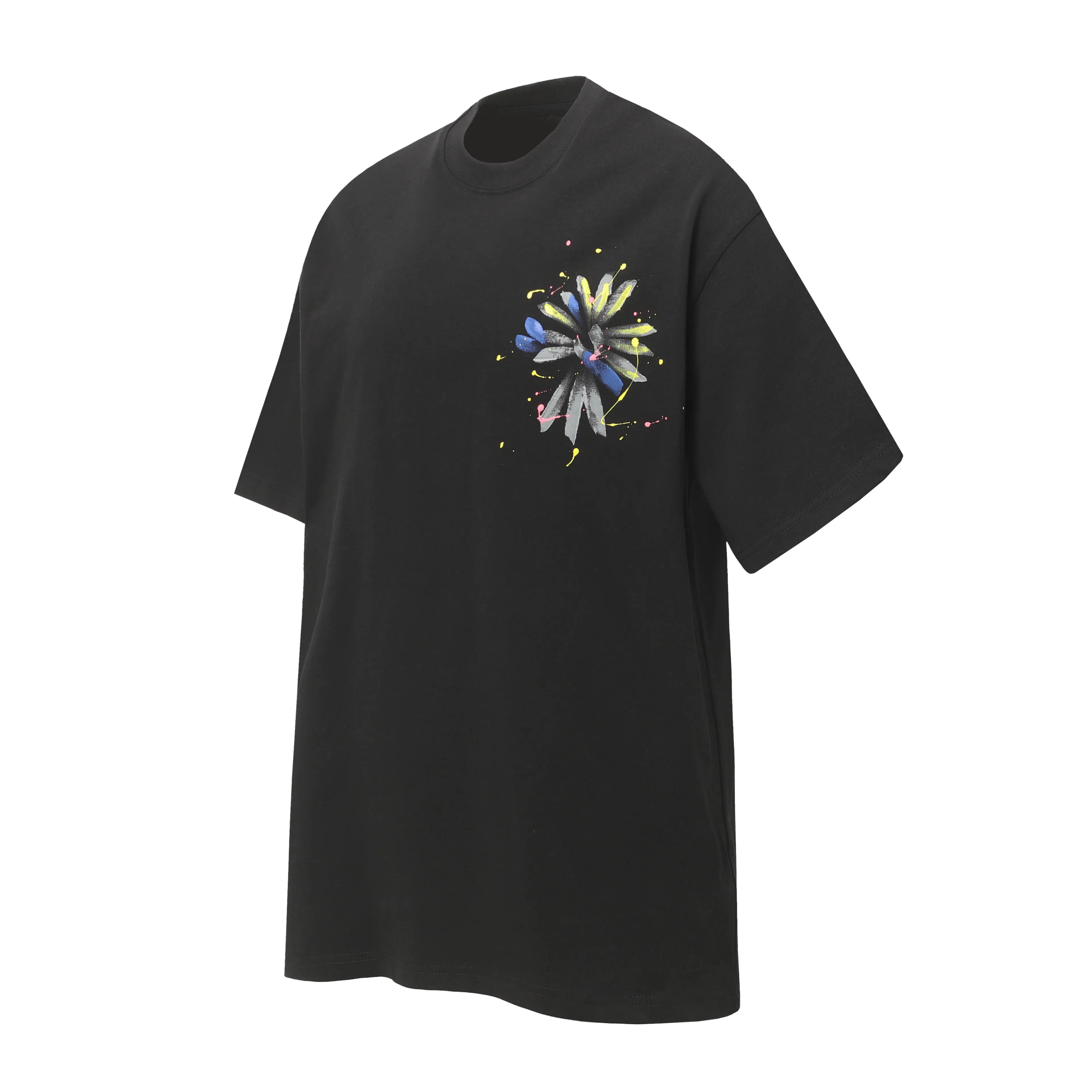 Hand-Painted Cross Print Cotton T-Shirt D10513634