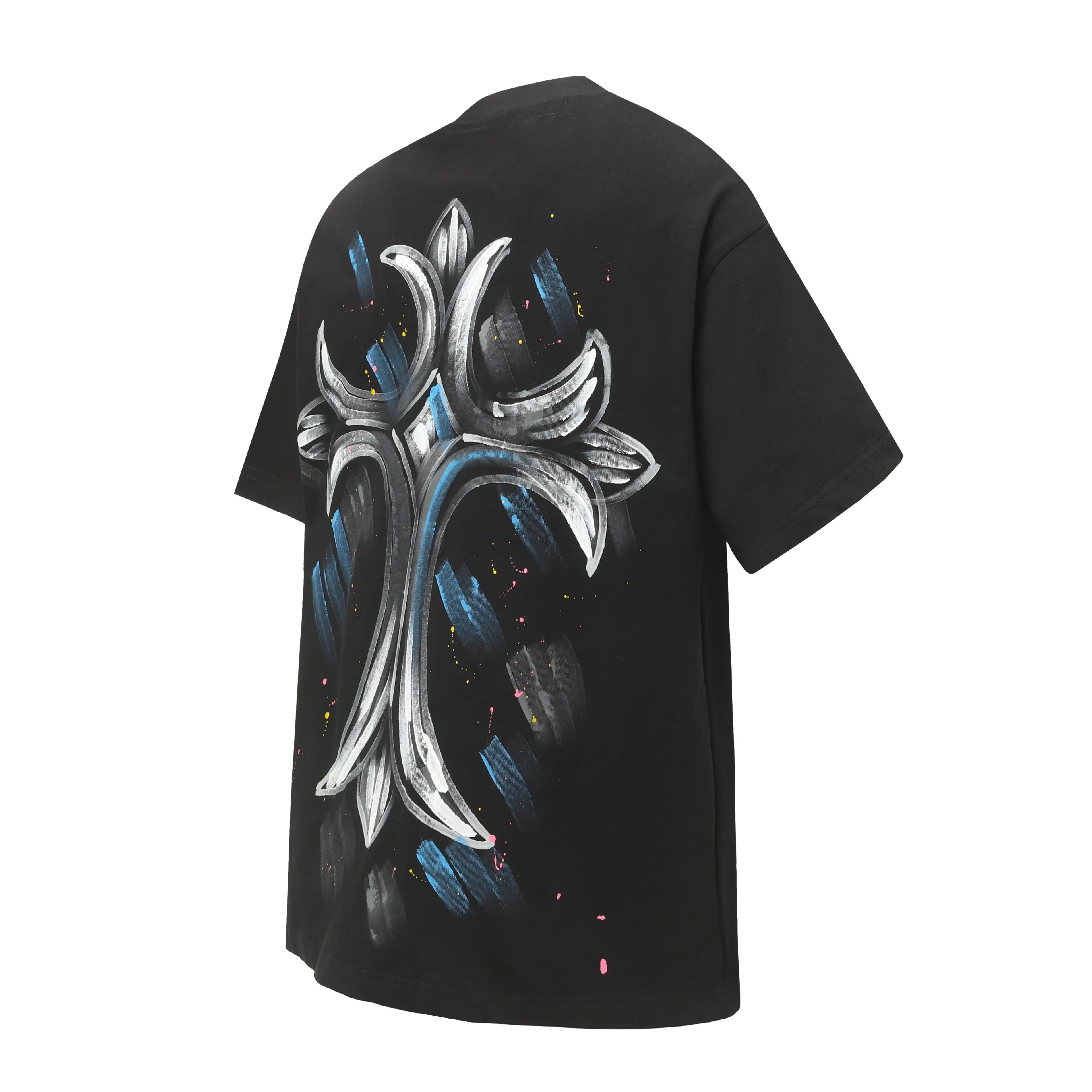 Hand-Painted Cross Graphic T-Shirt D10513625 — view 2