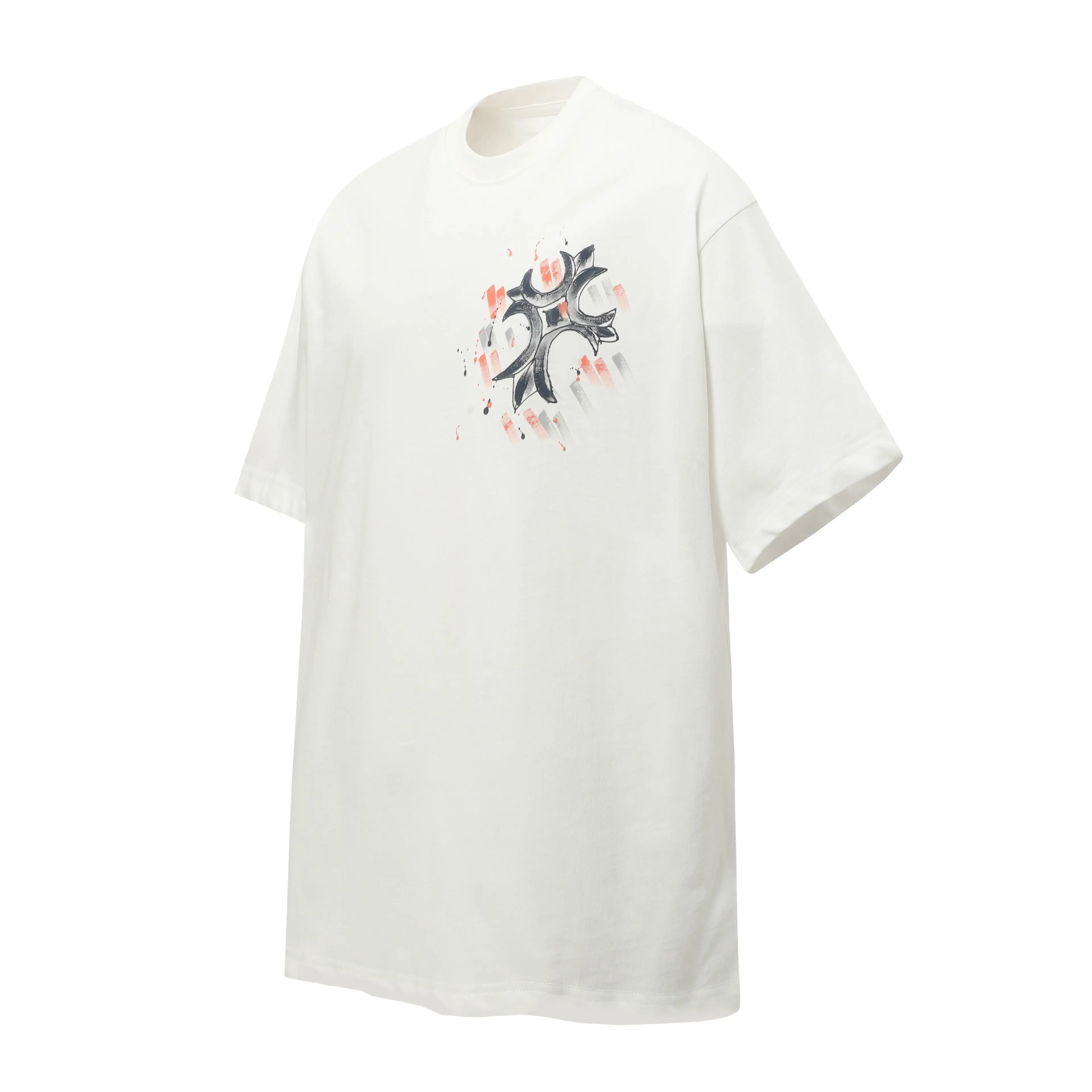 Hand-Painted Cross Print Cotton T-Shirt D10513627 — view 2