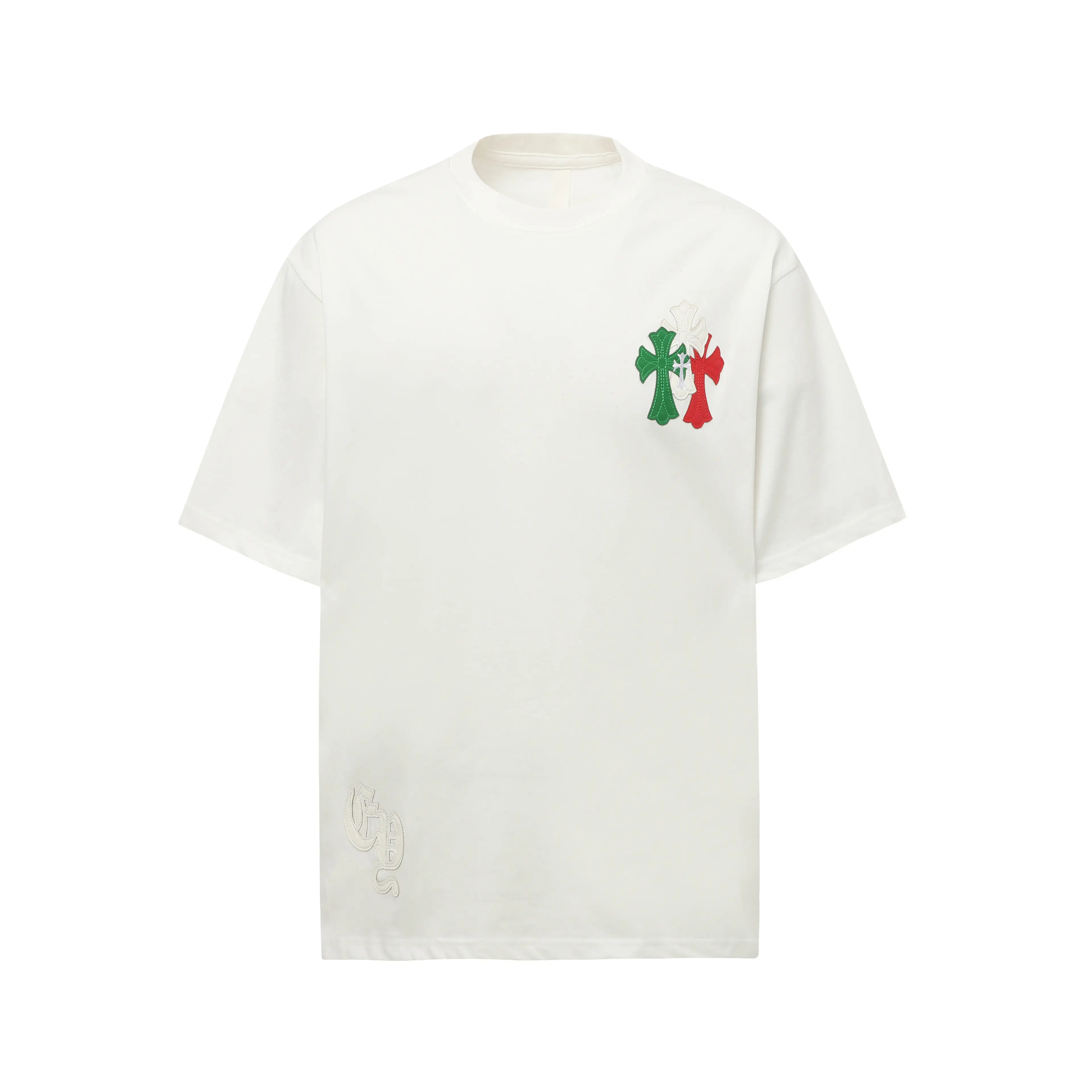 Cross Patch Embroidered Cotton T-Shirt D10013646