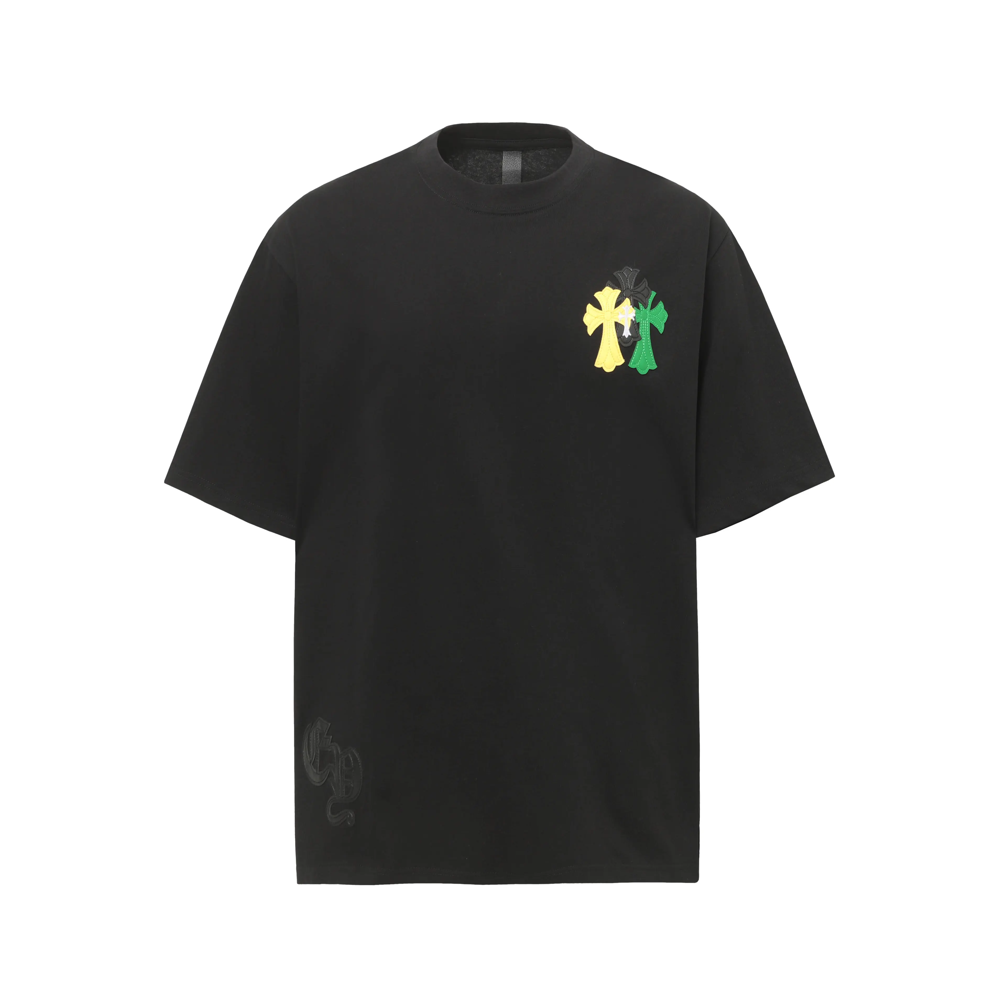 Cross Patch Embroidered Cotton T-Shirt D10013645
