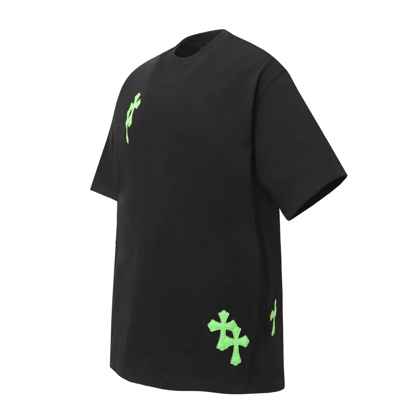 Leather Cross Patch Oversized T-Shirt D10013655
