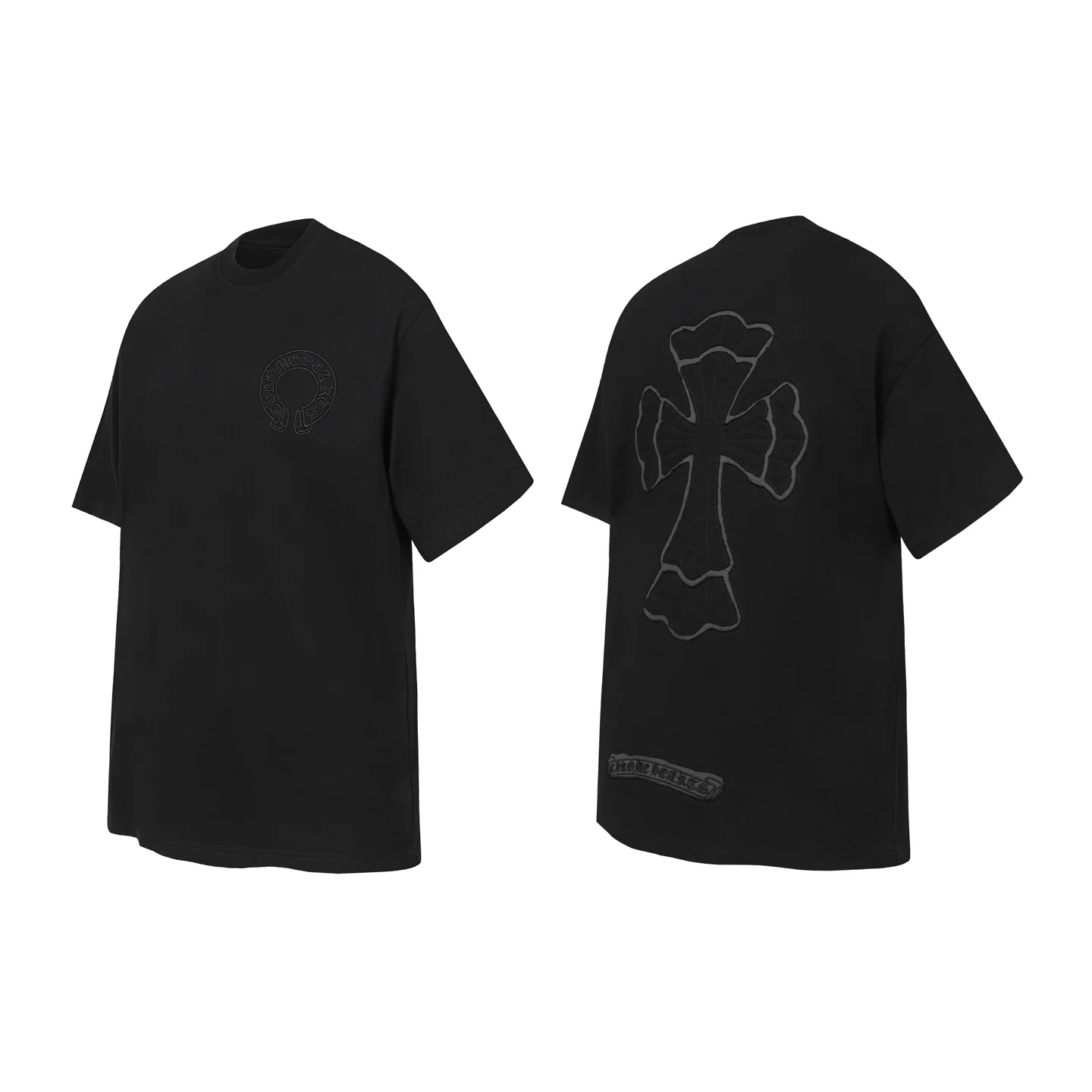Embroidered Cross Patch Oversized T-Shirt D10013658