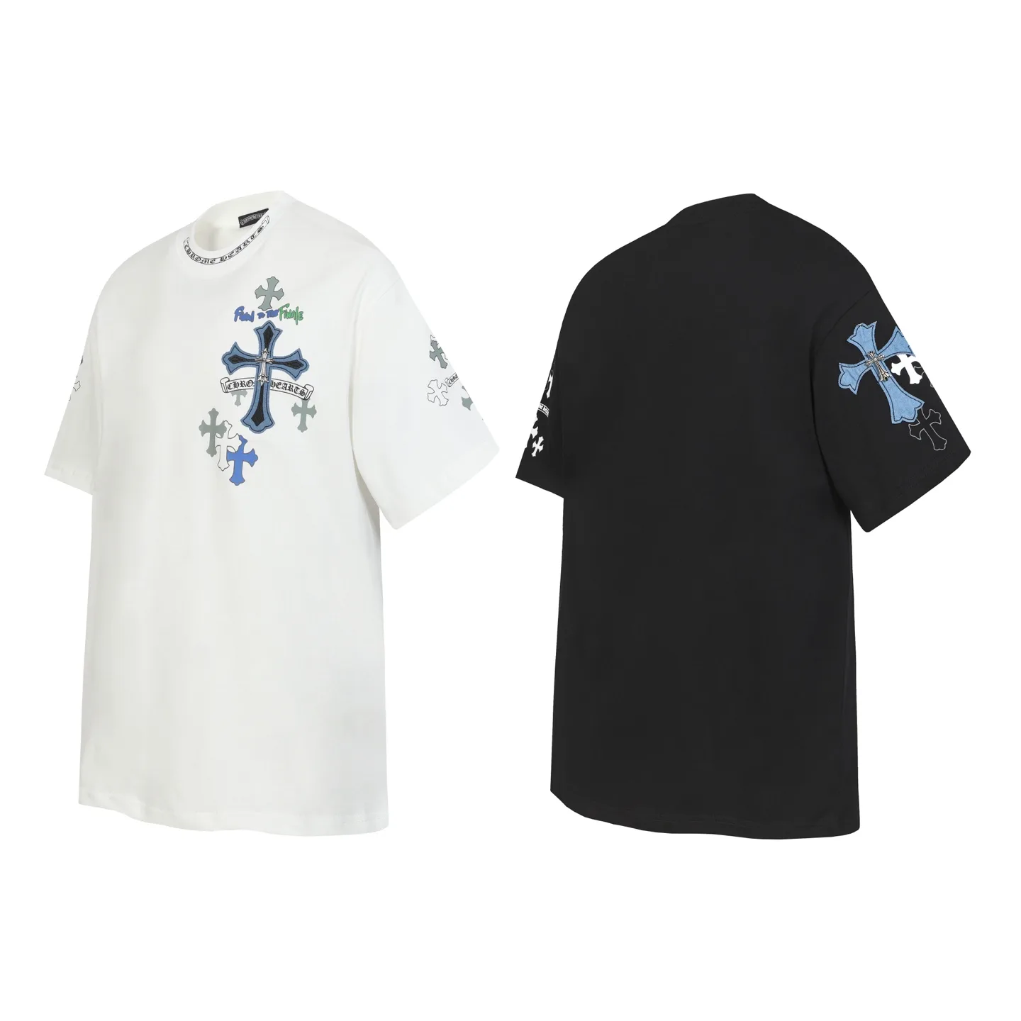 Cross Patch Embroidered Cotton T-Shirt D10513686