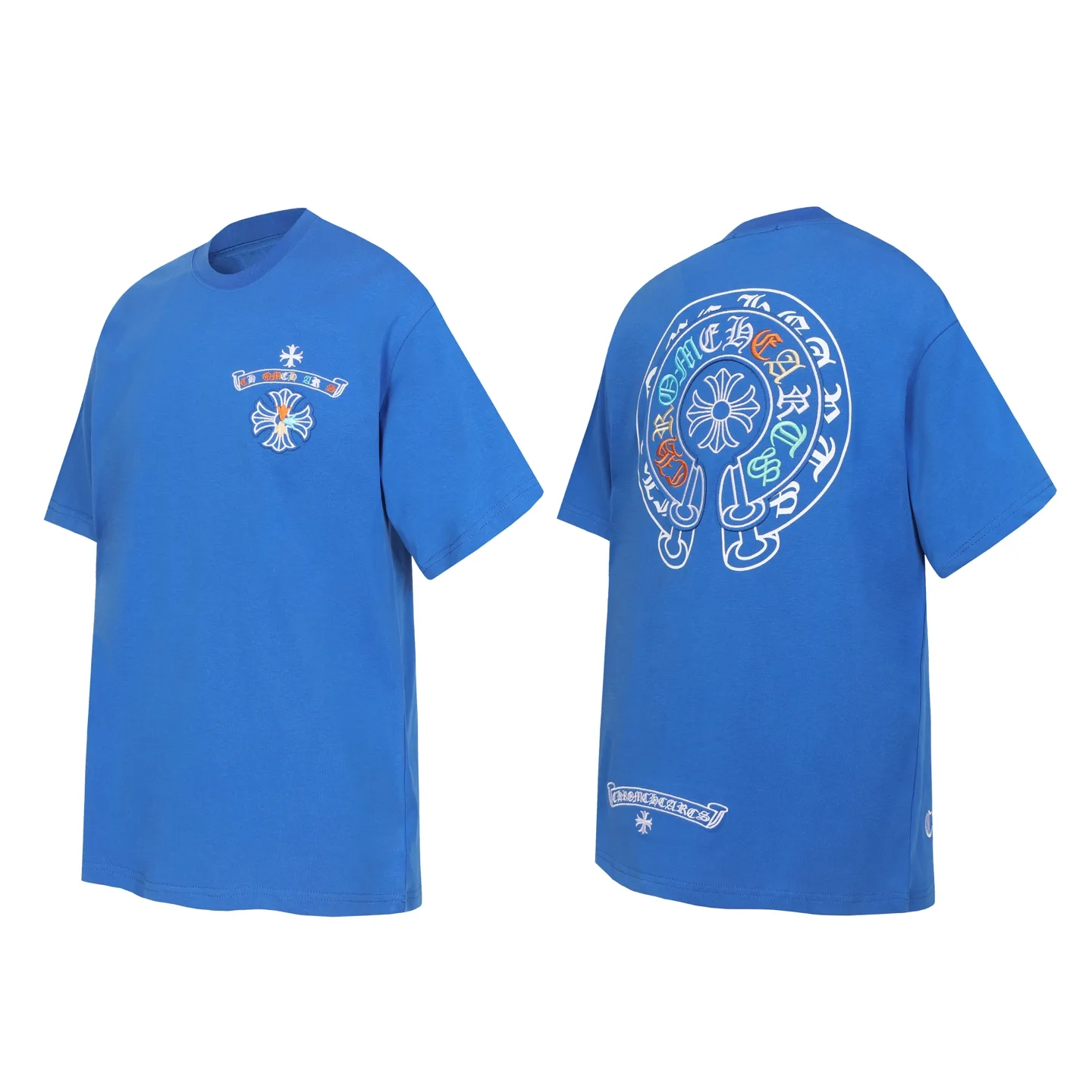 Horseshoe Sanskrit Embroidered Cotton T-Shirt D11013675