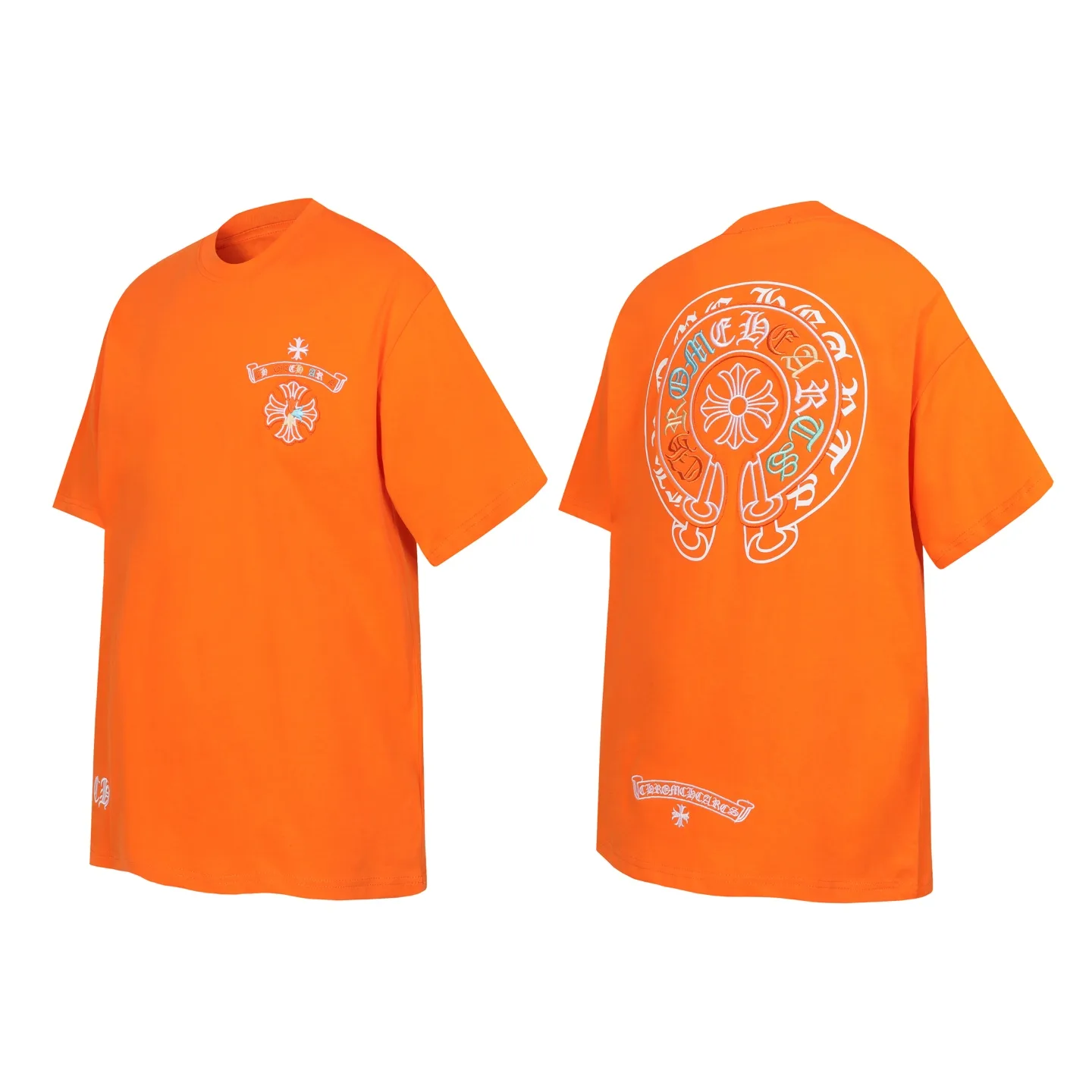 Horseshoe Sanskrit Embroidered Cotton T-Shirt D11013676