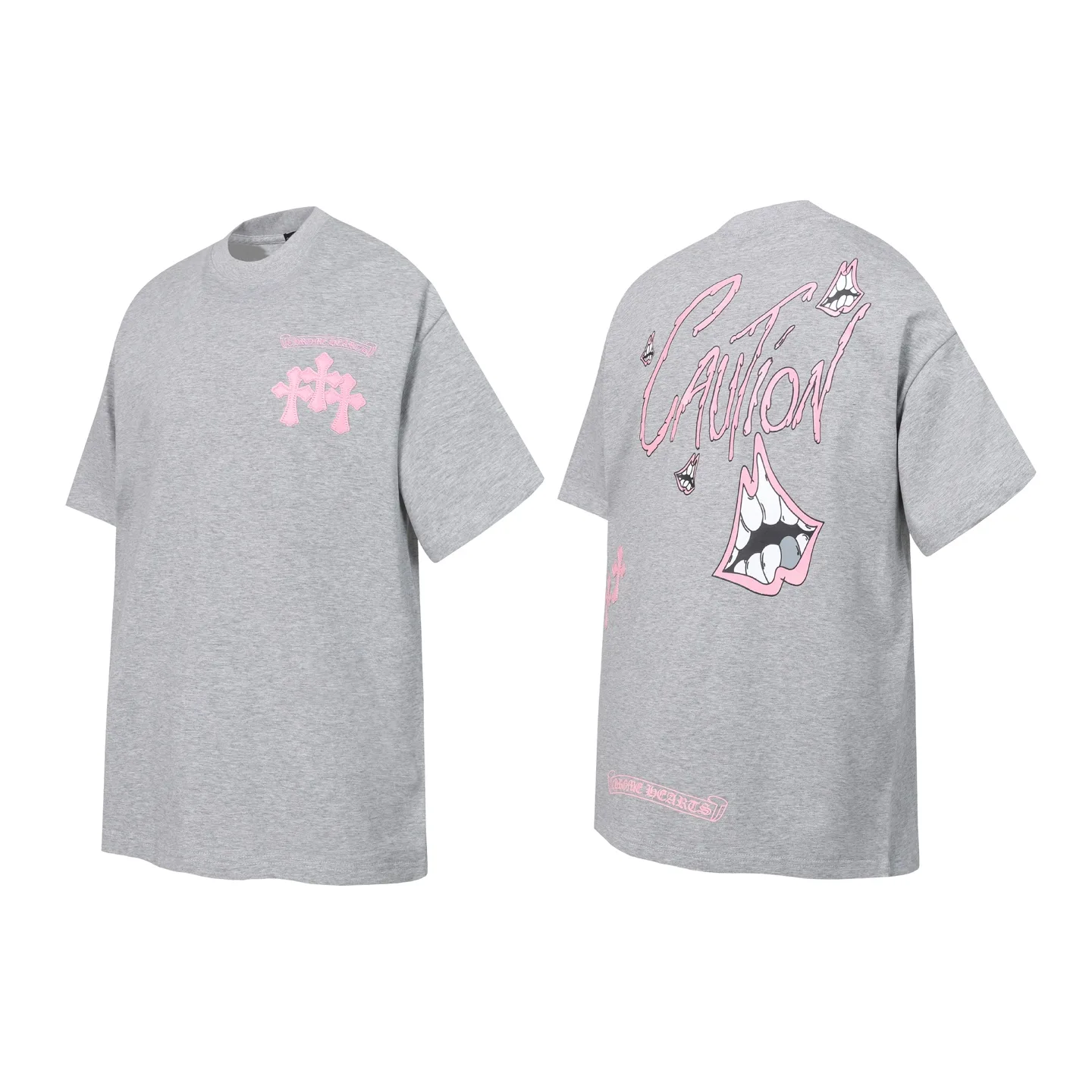 Graffiti Lips Embroidered Cotton T-Shirt D10013663