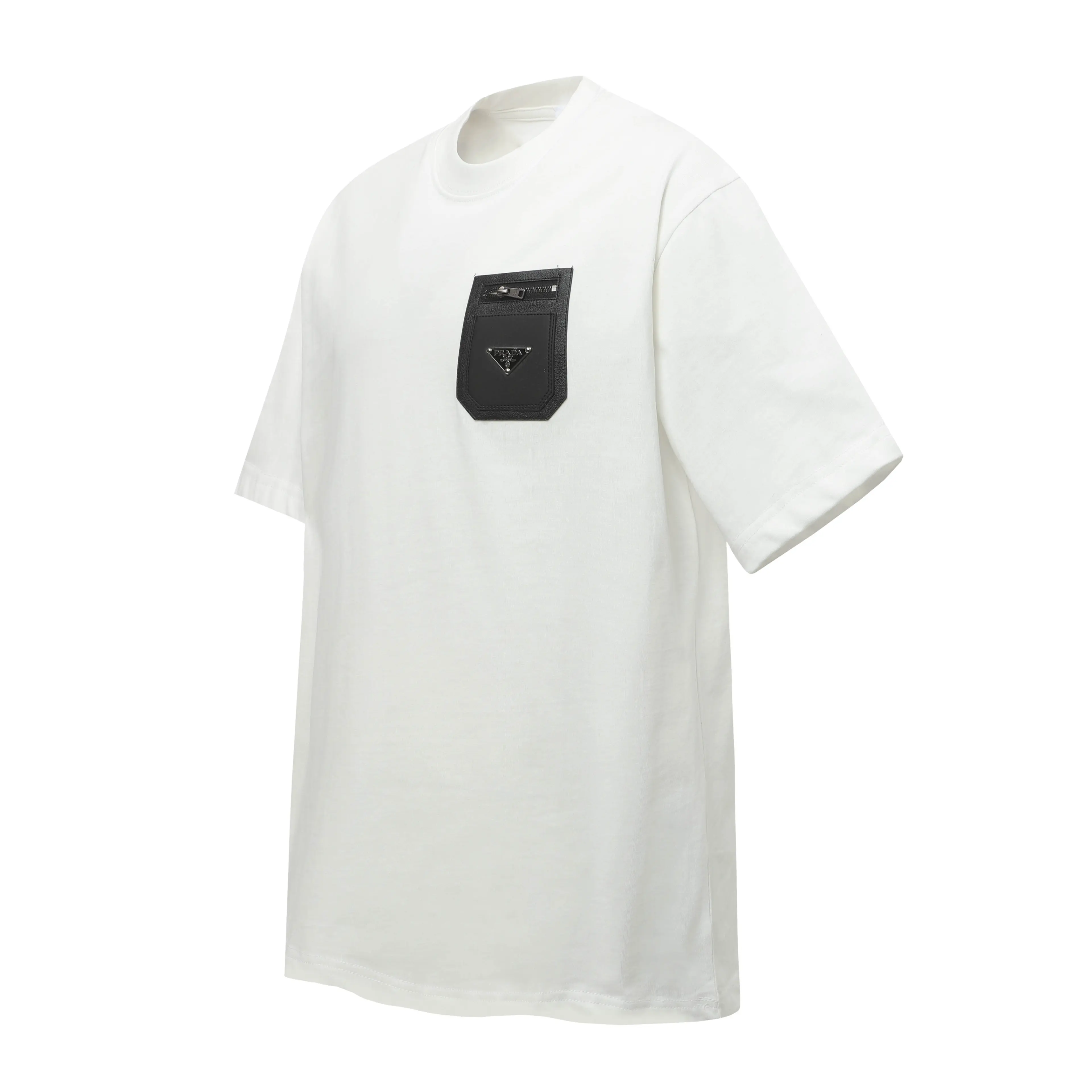 Leather Pocket Cotton Jersey T-Shirt D9513721