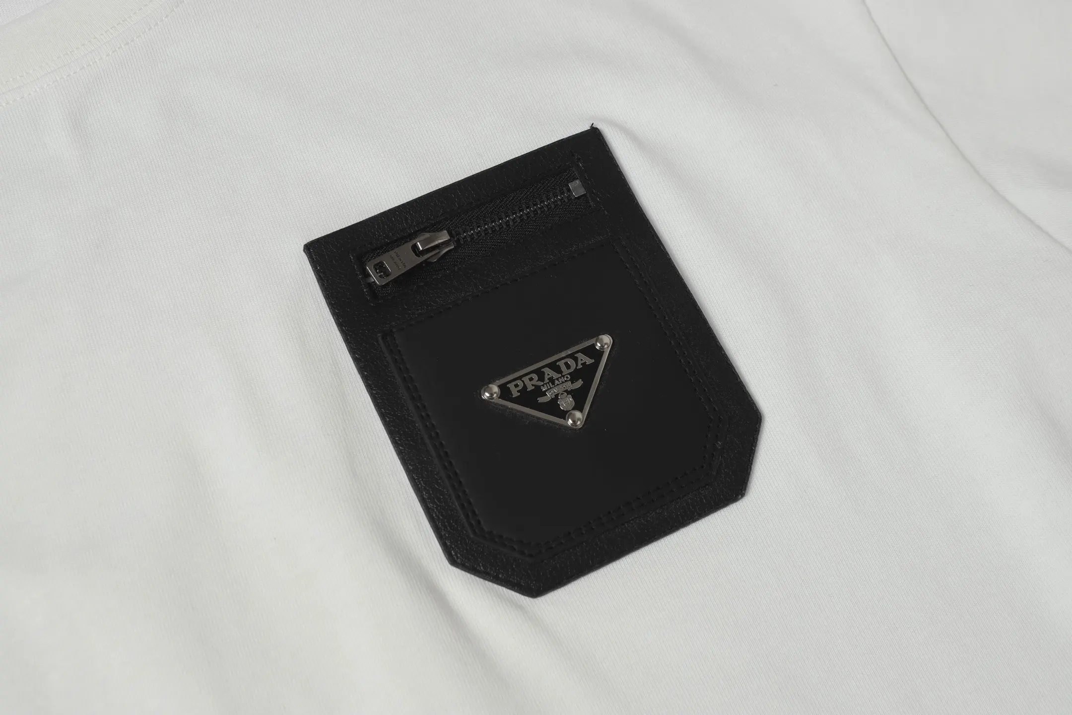 Leather Pocket Cotton Jersey T-Shirt D9513721 — view 5