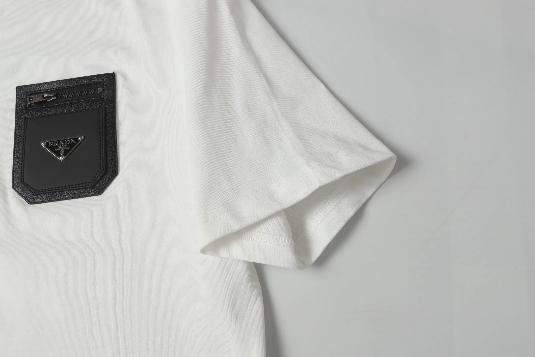 Leather Pocket Cotton Jersey T-Shirt D9513721 — view 7