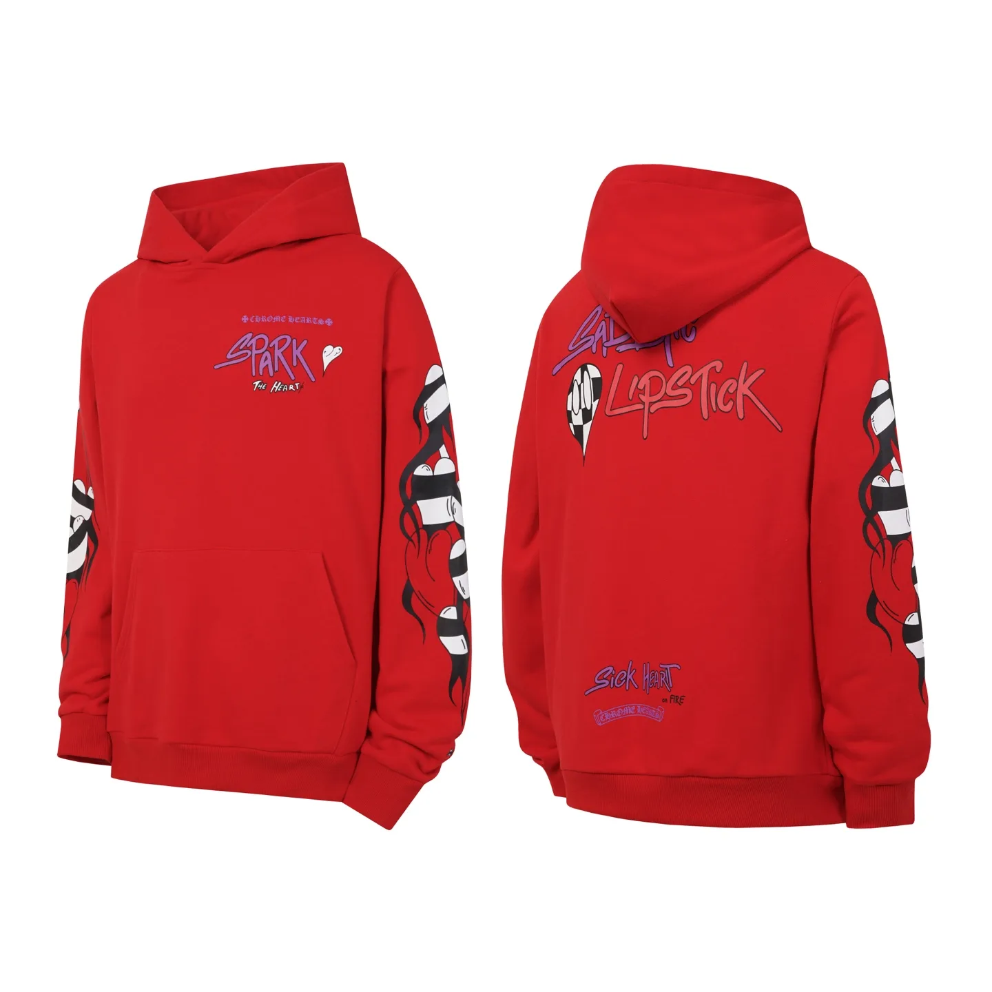 Graffiti Print Fleece-Back Hoodie D15521240