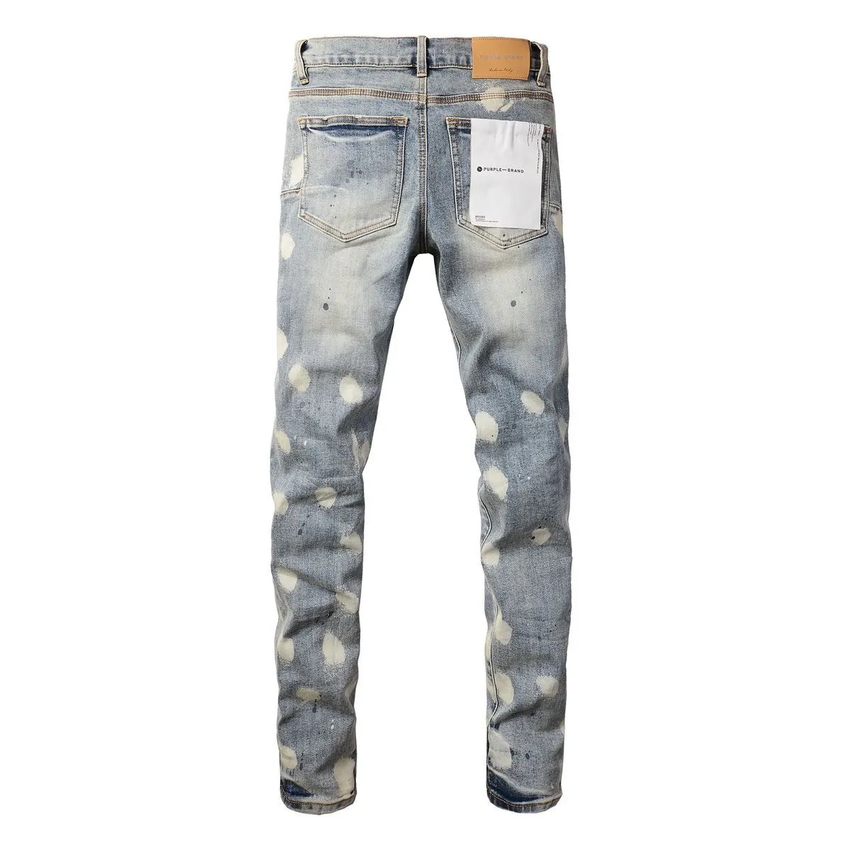 Distressed Paint-Splatter Slim-Fit Jeans D16021860 — view 3
