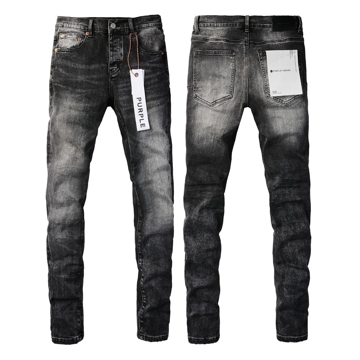 Distressed Washed Slim-Fit Jeans D16021858