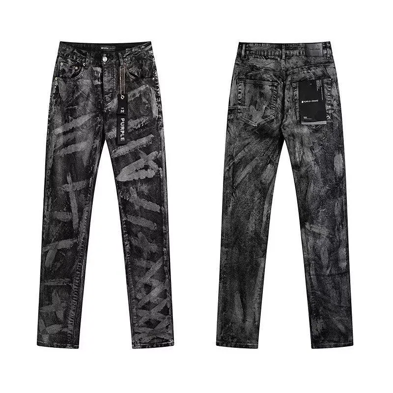 Tie-Dye Graffiti Print Slim-Fit Jeans D16521850