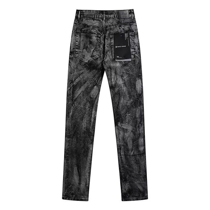Tie-Dye Graffiti Print Slim-Fit Jeans D16521850 — view 3