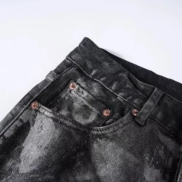 Tie-Dye Graffiti Print Slim-Fit Jeans D16521850 — view 5