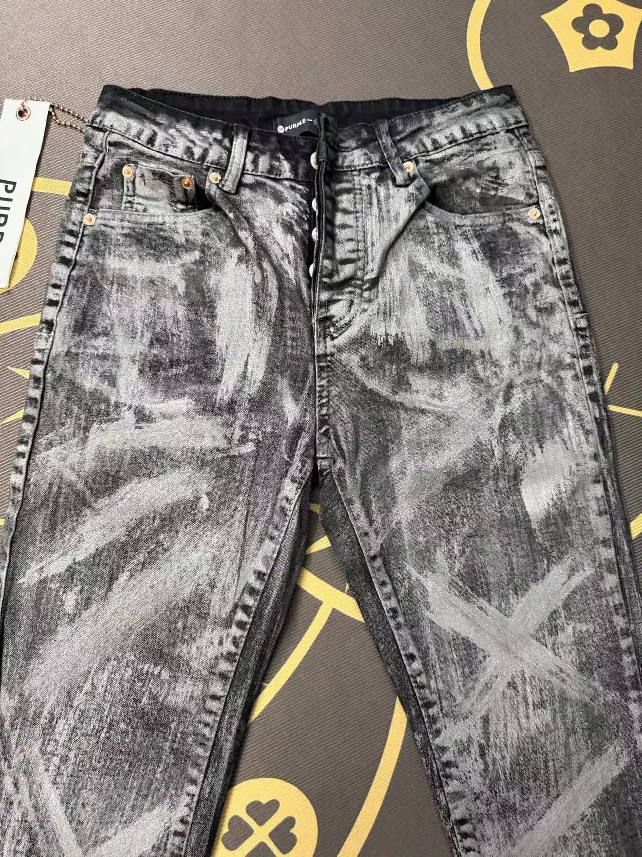 Tie-Dye Graffiti Print Slim-Fit Jeans D16521850 — view 12