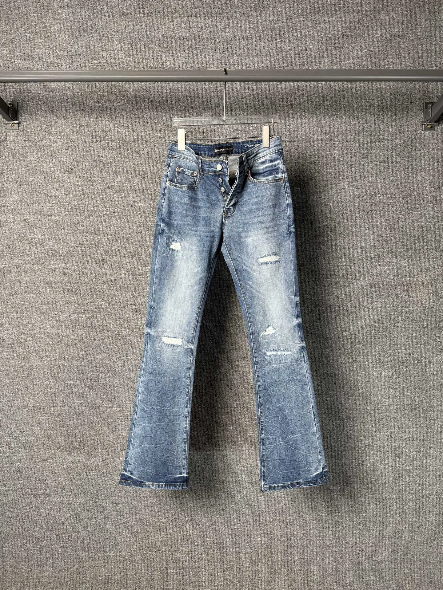 Distressed Bootcut Jeans with Patchwork Detail D19021842 — view 12