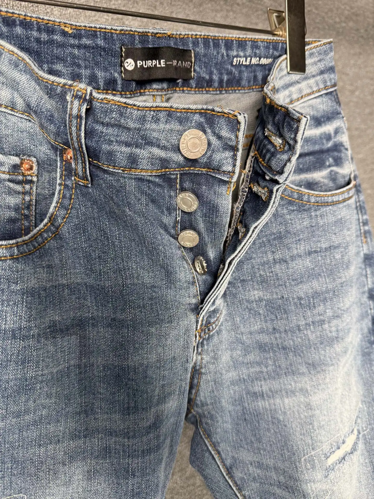 Distressed Bootcut Jeans with Patchwork Detail D19021842 — view 14