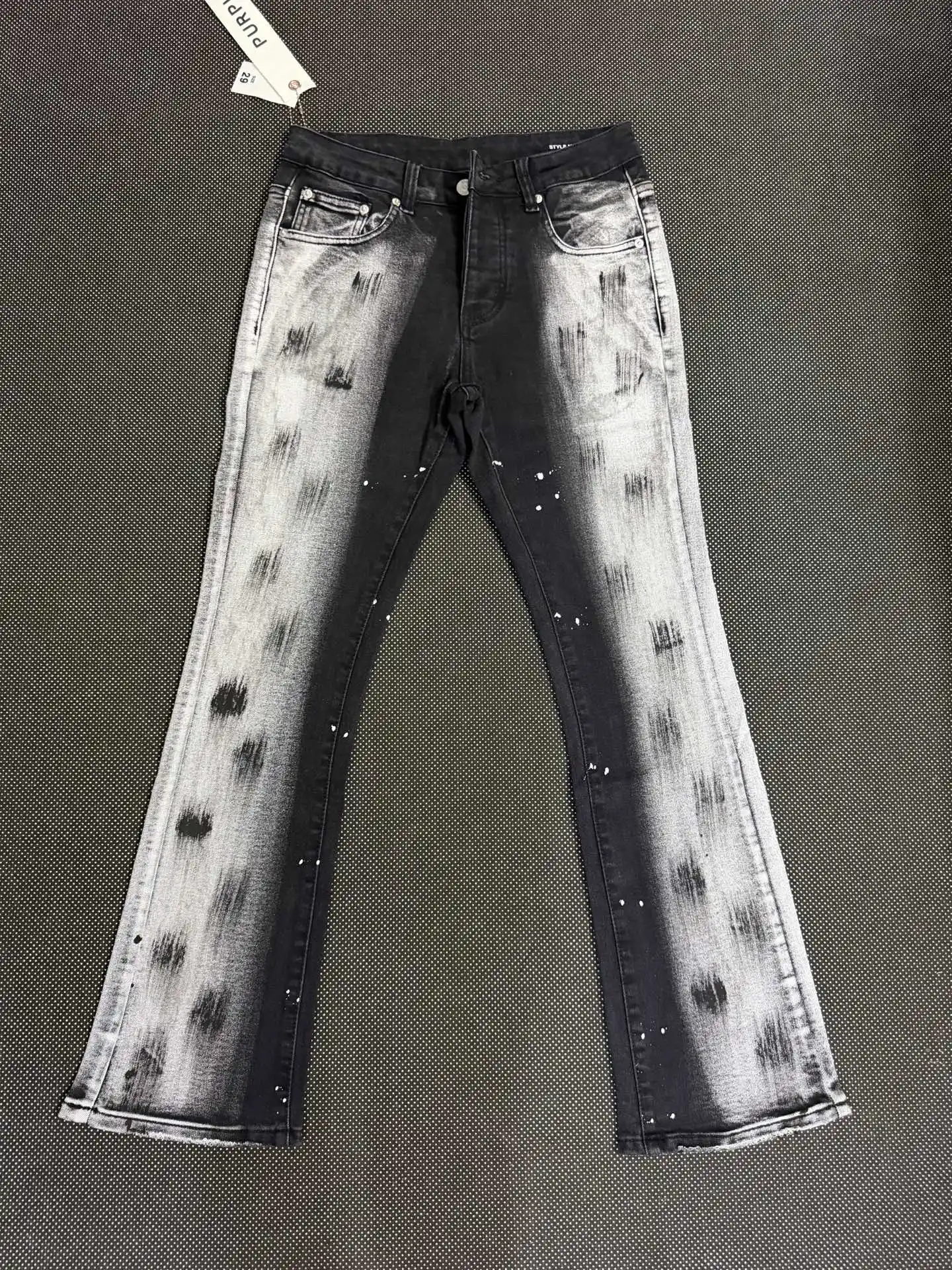 Purple Brand Paint-Splatter Gradient Slim-Leg Jeans D18021839