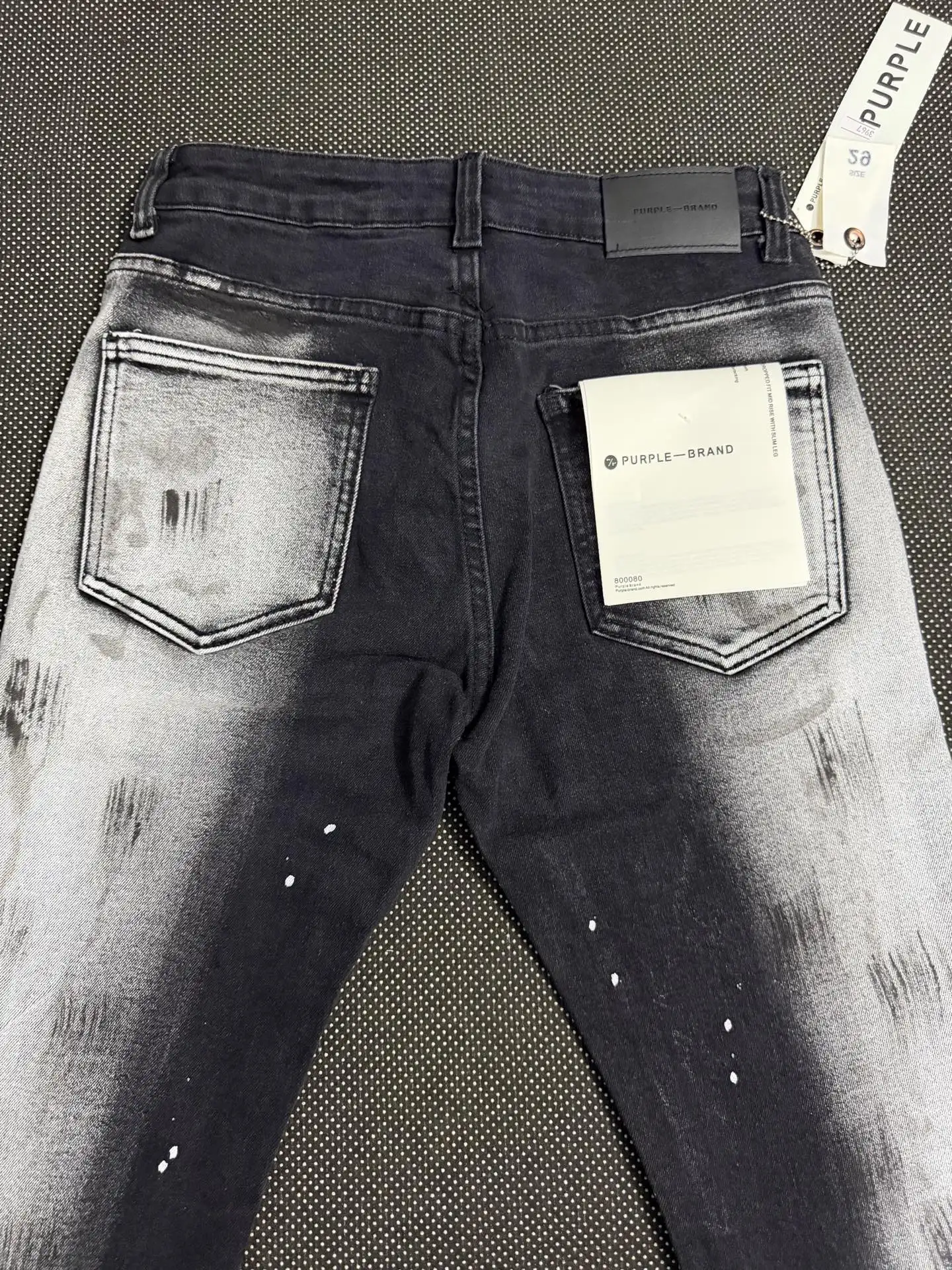 Purple Brand Paint-Splatter Gradient Slim-Leg Jeans D18021839 — view 5