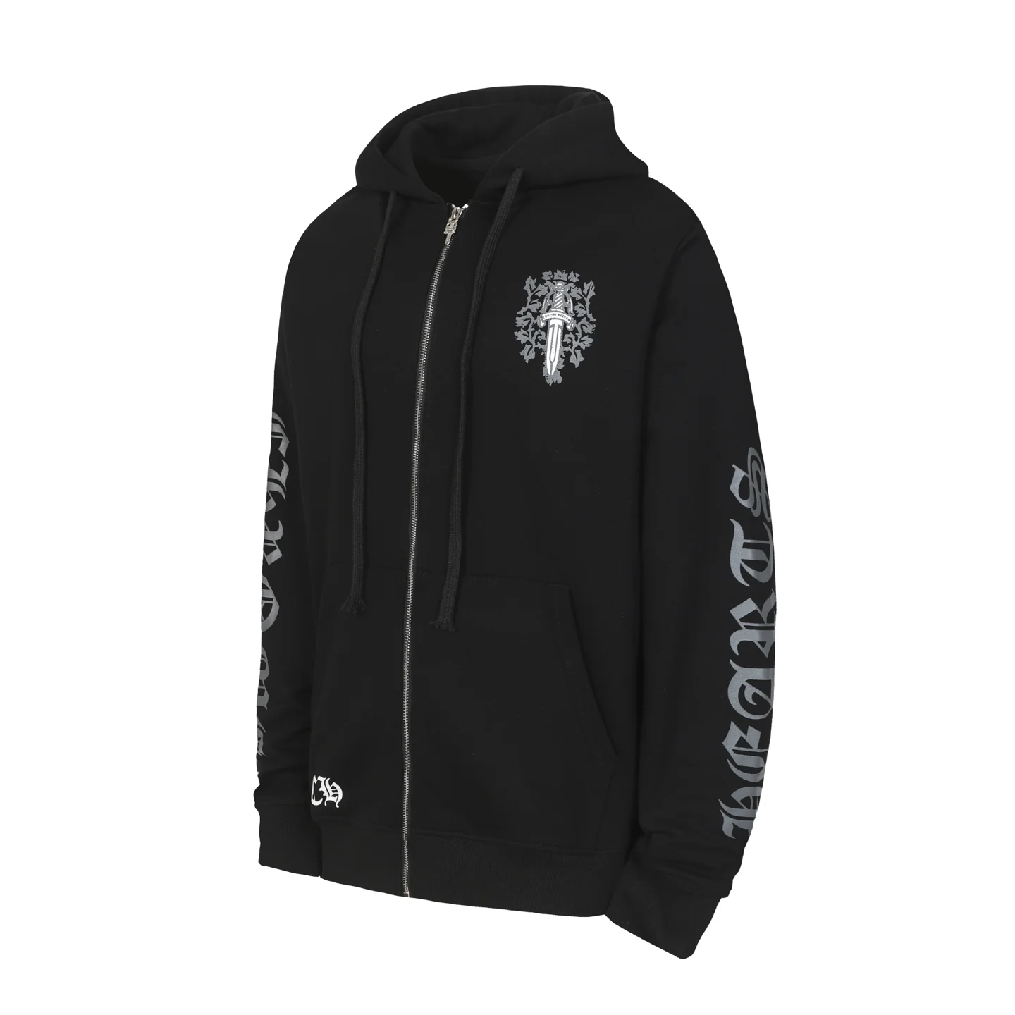 Dagger Print Zip-Up Hoodie D14513489 — view 2
