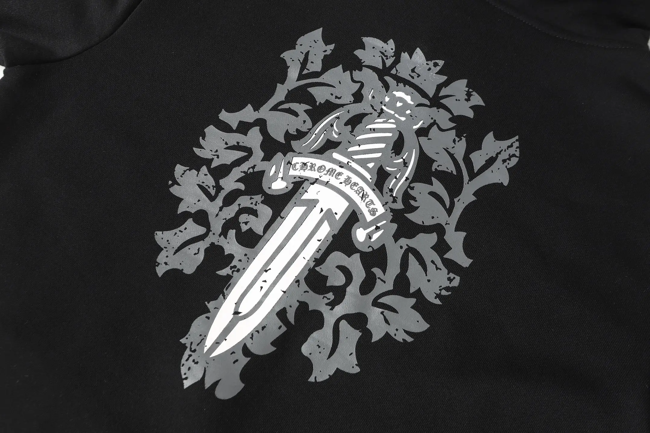 Dagger Print Zip-Up Hoodie D14513489 — view 9