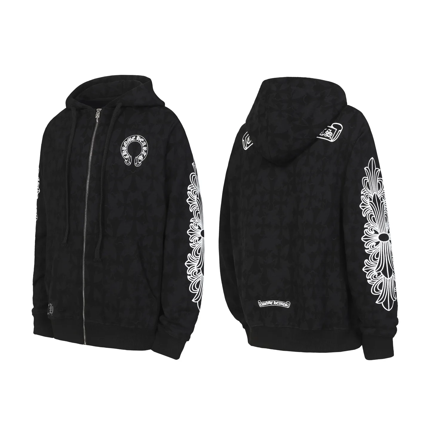 Logo-Print Monogram Zip-Up Hoodie D16513490
