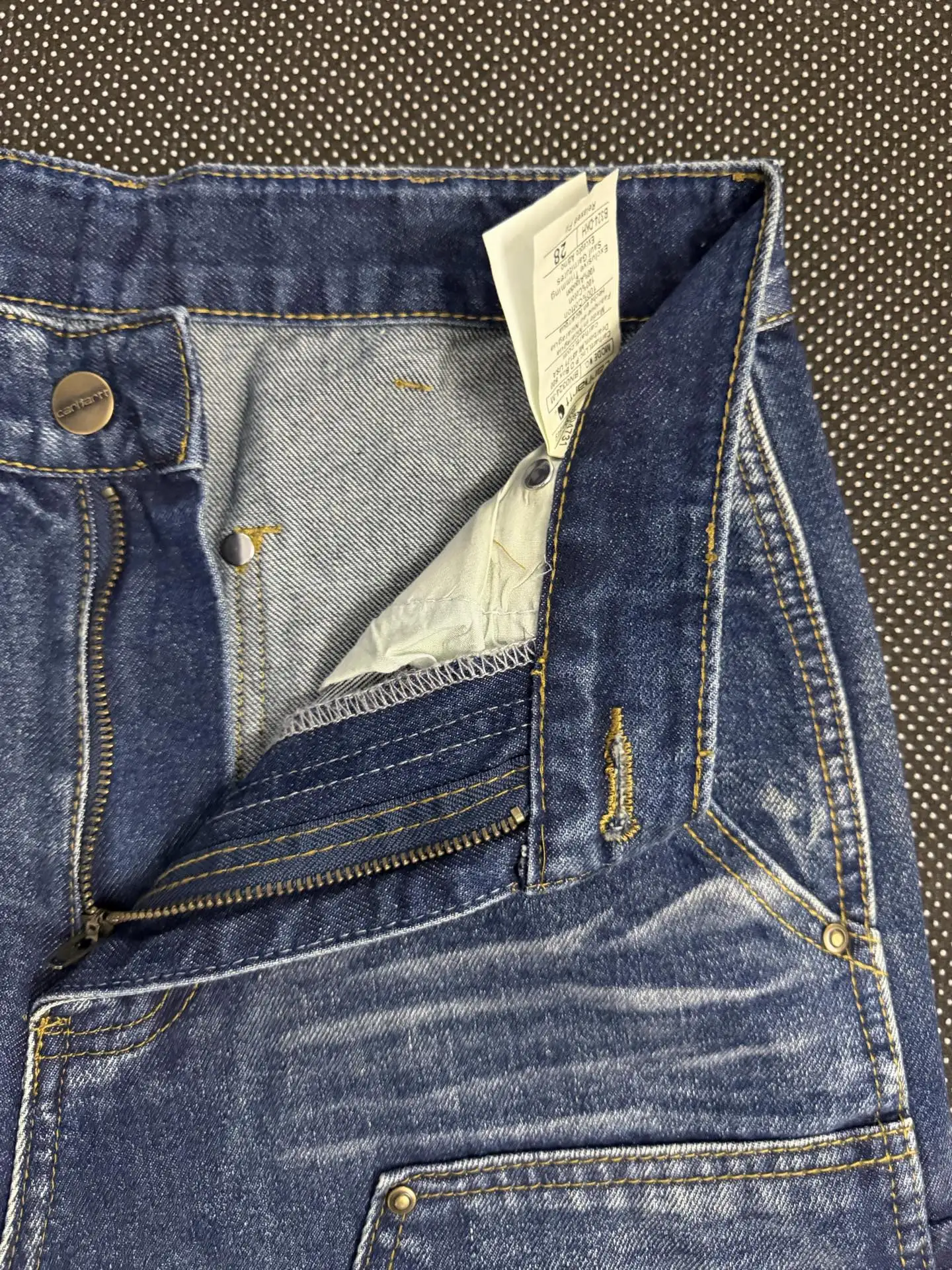 Double-Knee Washed Denim Work Pants D18021835 — view 3