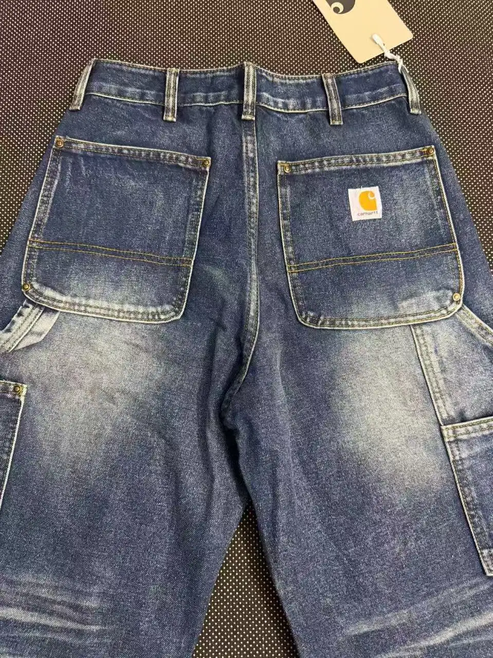 Double-Knee Washed Denim Work Pants D18021835 — view 6