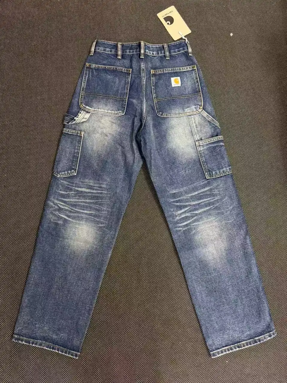Double-Knee Washed Denim Work Pants D18021835 — view 7