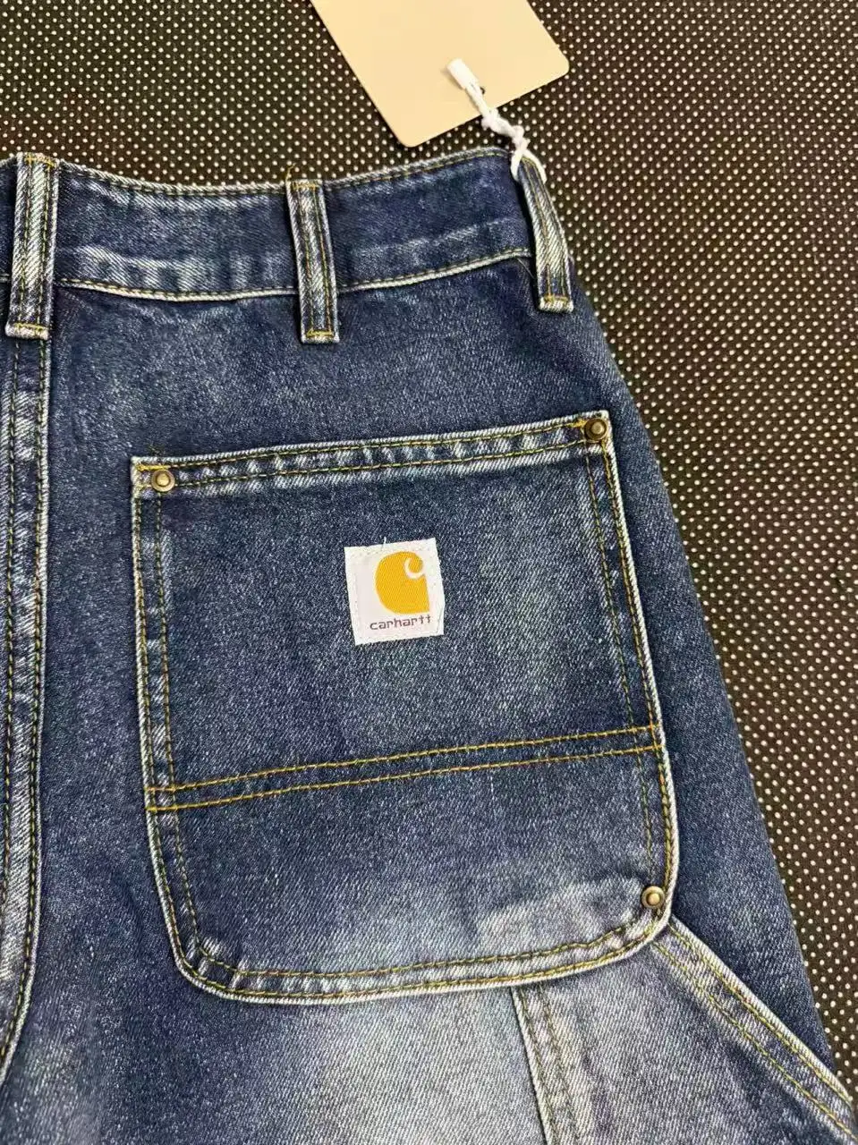 Double-Knee Washed Denim Work Pants D18021835 — view 8