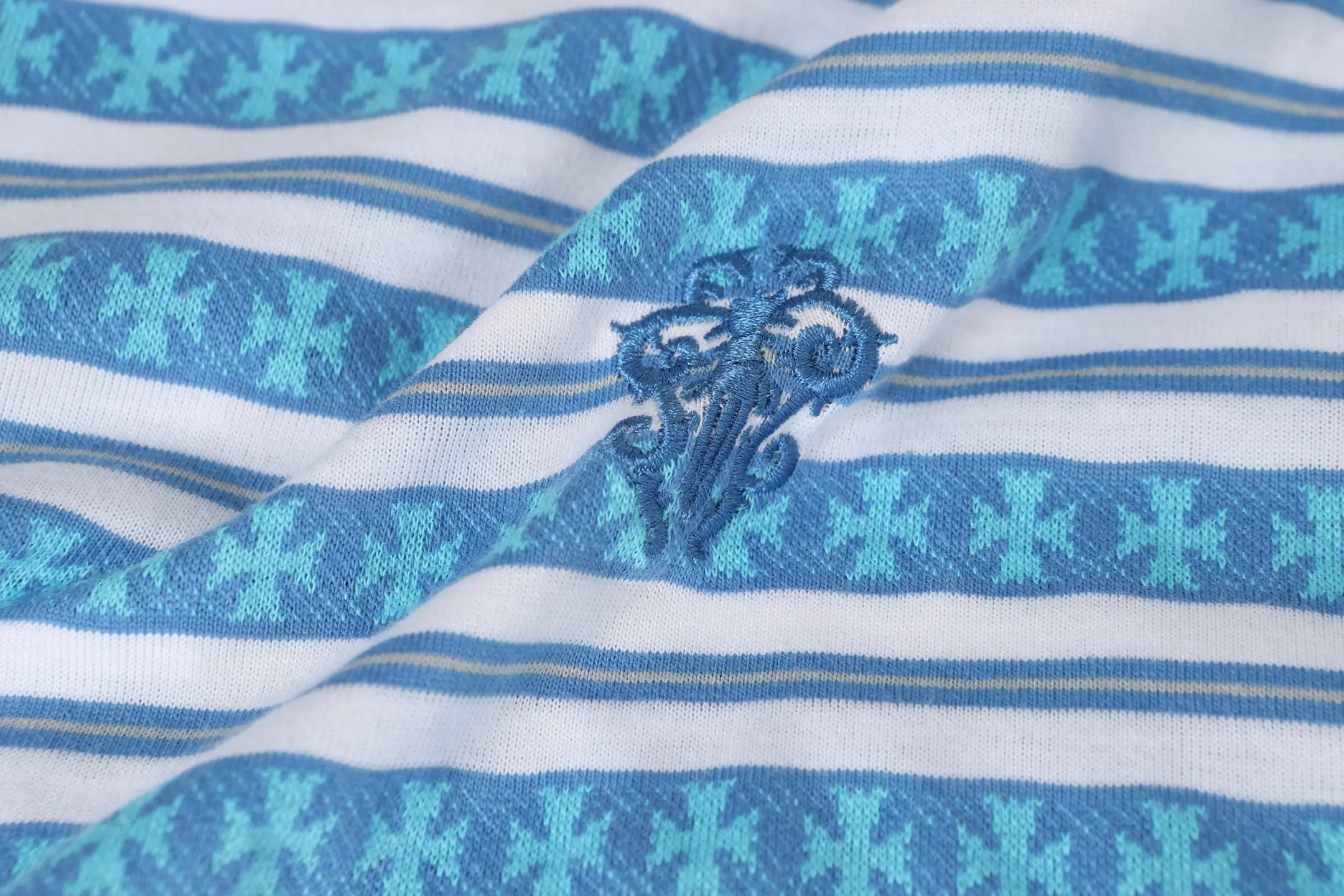 Striped Logo-Embroidered Cotton T-Shirt D10013748 — view 9