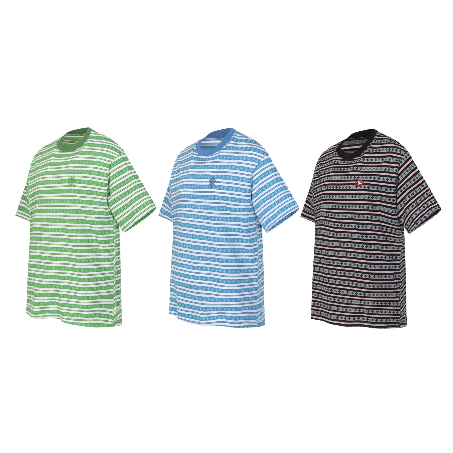 Striped Logo-Embroidered Cotton T-Shirt D10013751