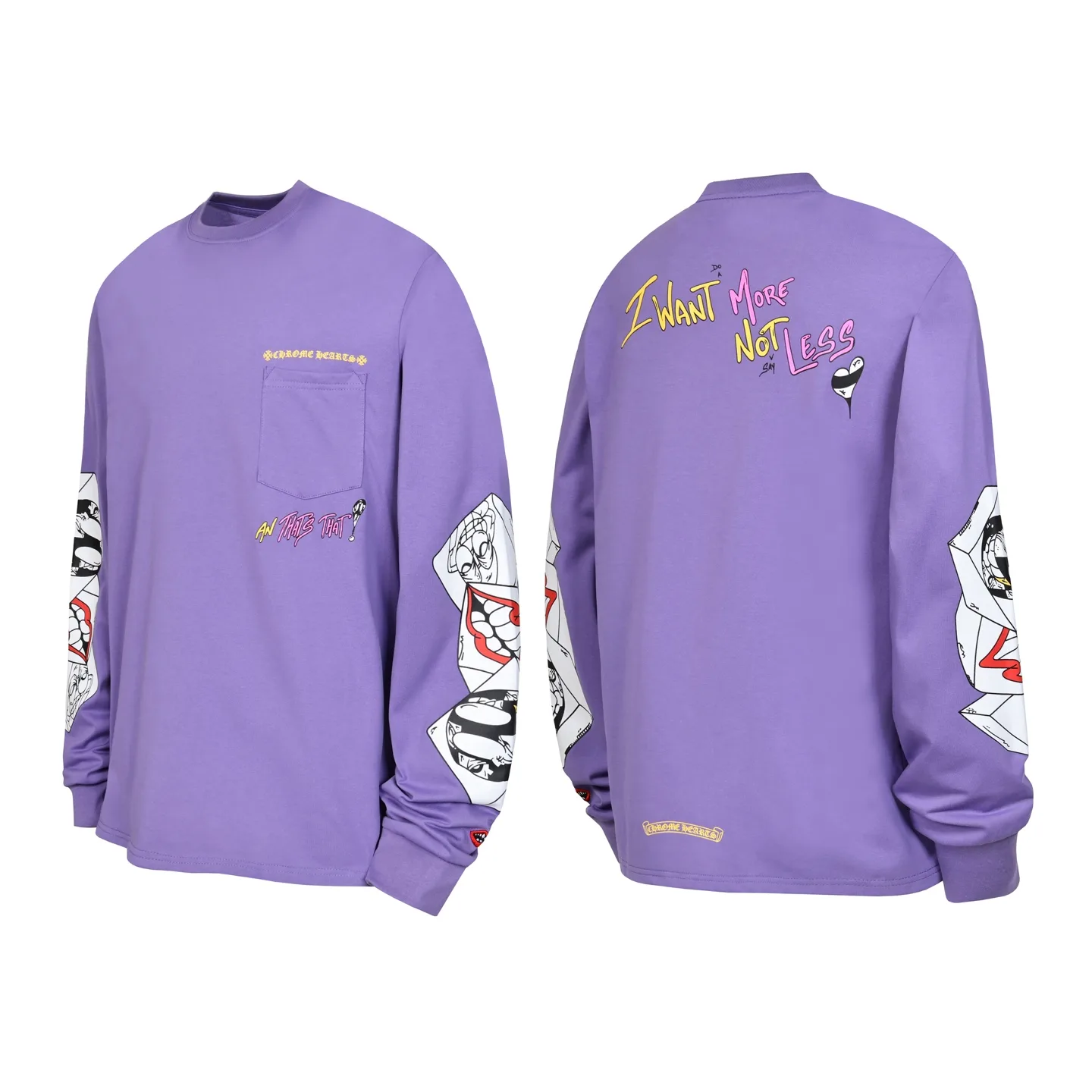 Graffiti Print Long-Sleeve Pocket T-Shirt D10013569