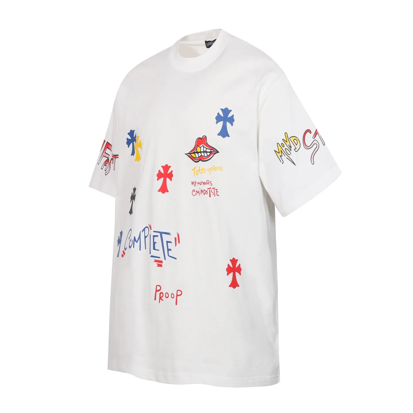 Graffiti Print Cotton Jersey T-Shirt D10513614 — view 3