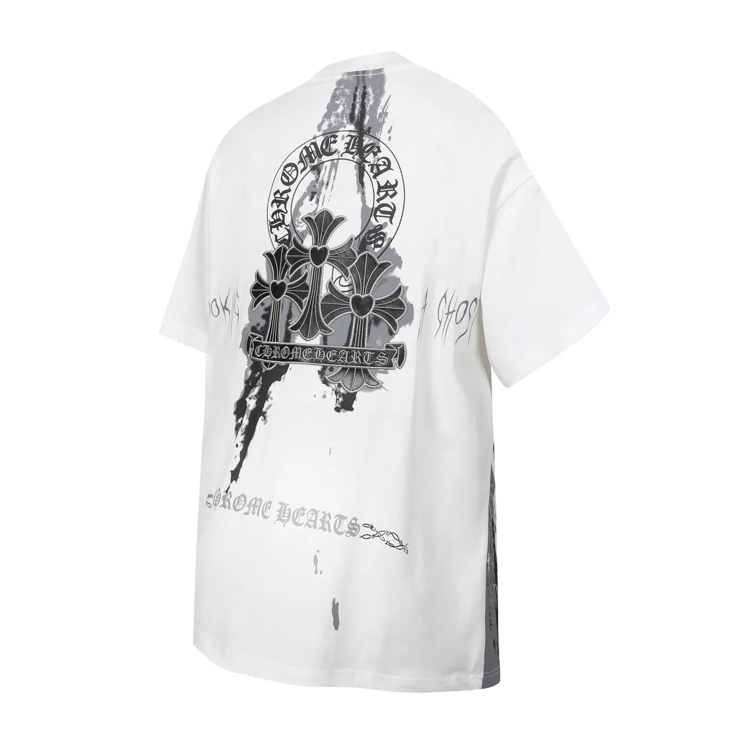 Sanskrit Cross Embroidered Splatter T-Shirt D11013692 — view 4