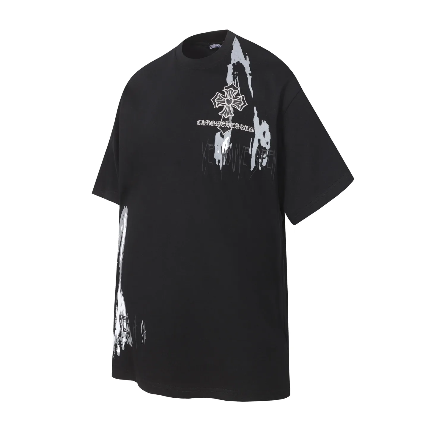 Sanskrit Cross Embroidered Splatter T-Shirt D11013692 — view 6