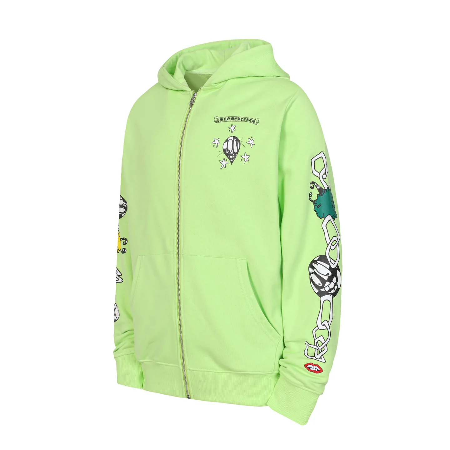 Graffiti Print Zip-Up Hoodie D15013468 — view 2