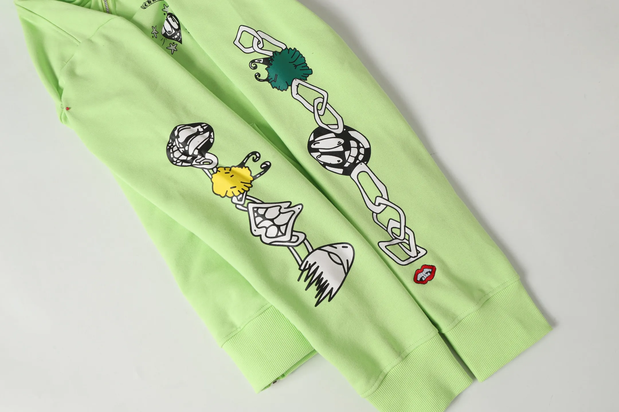 Graffiti Print Zip-Up Hoodie D15013468 — view 9