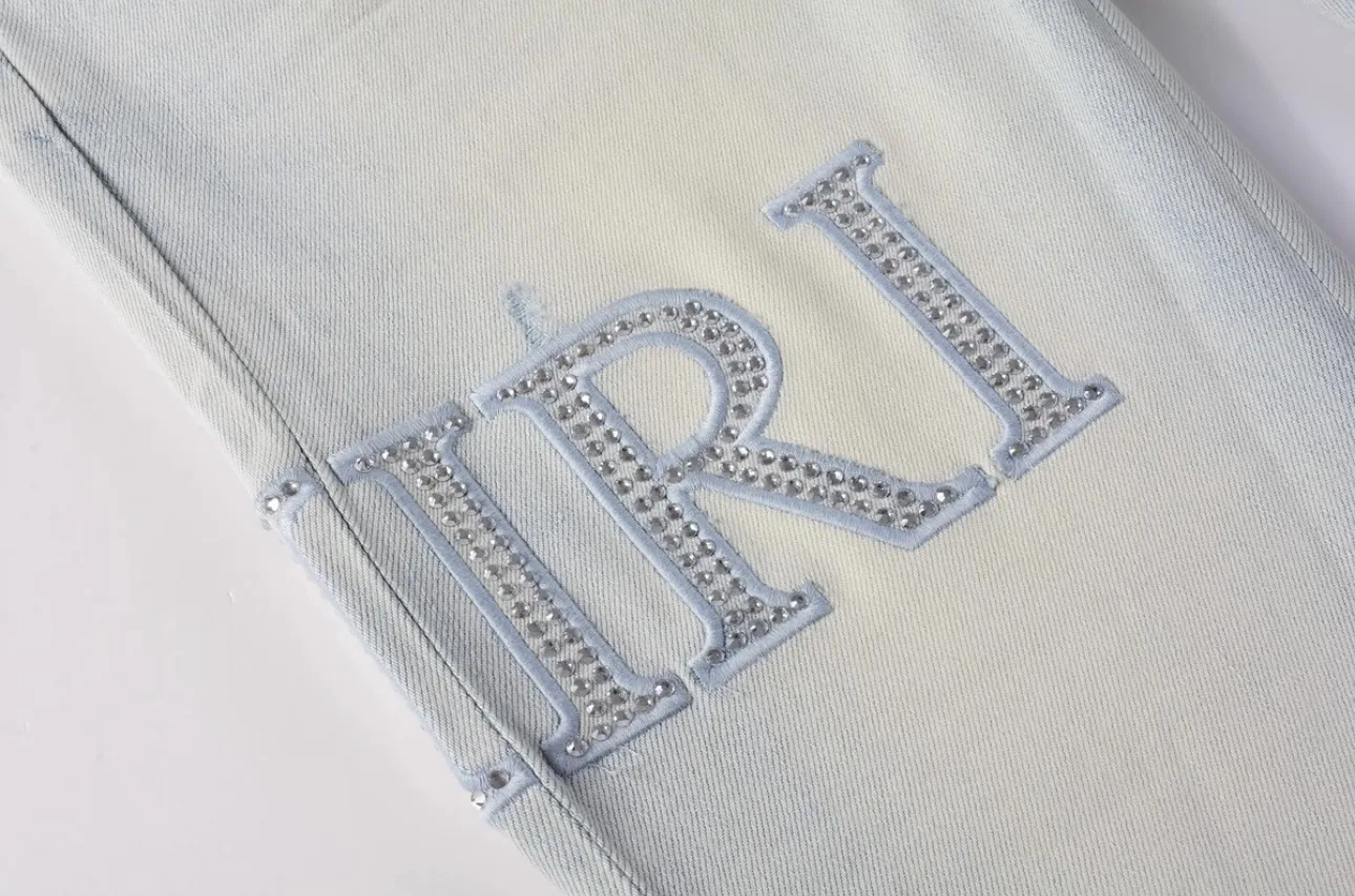 Crystal-Embellished Distressed Slim-Fit Jeans D14521833 — view 4
