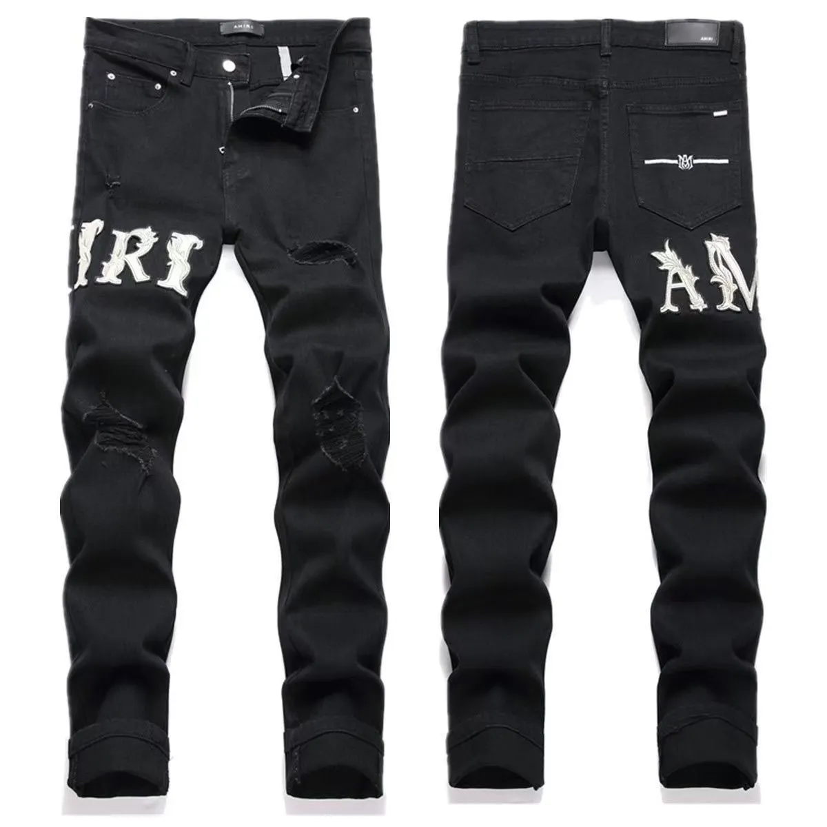 Logo Appliqué Distressed Slim-Fit Jeans D14521832