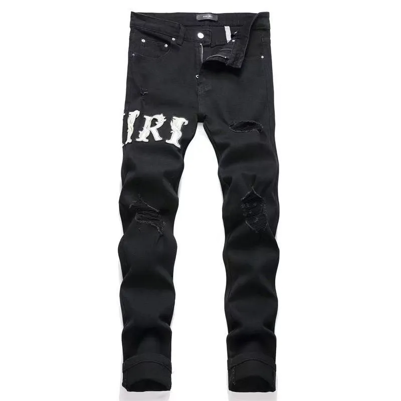 Logo Appliqué Distressed Slim-Fit Jeans D14521832 — view 2