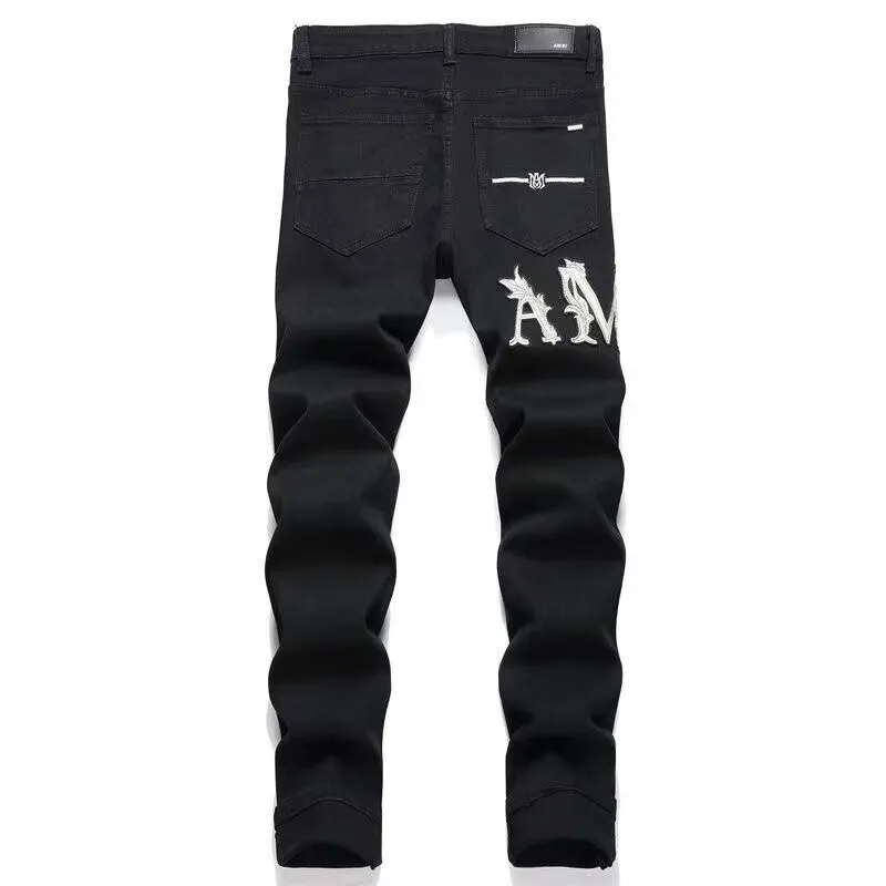 Logo Appliqué Distressed Slim-Fit Jeans D14521832 — view 3
