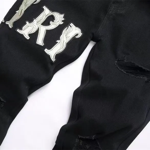 Logo Appliqué Distressed Slim-Fit Jeans D14521832 — view 4