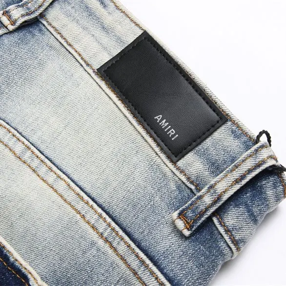 Distressed Logo Patch Slim-Fit Jeans D14521831 — view 5