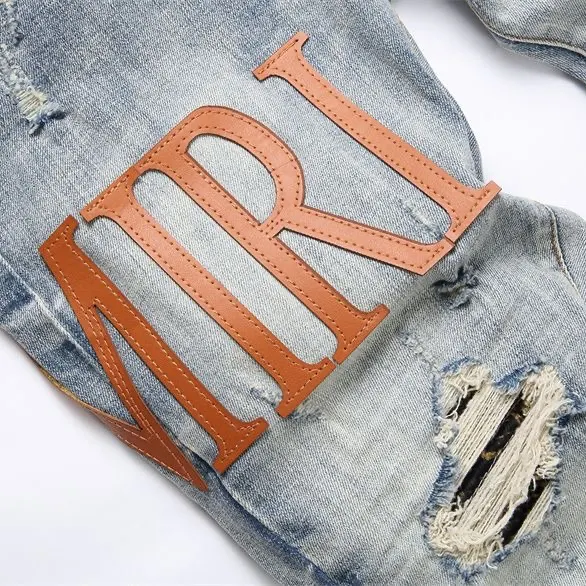 Distressed Logo Patch Slim-Fit Jeans D14521831 — view 8