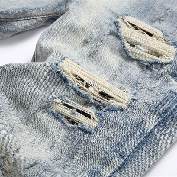 Distressed Logo Patch Slim-Fit Jeans D14521831 — view 9