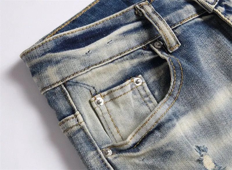 Logo Embroidered Distressed Slim-Fit Jeans D14521827 — view 5
